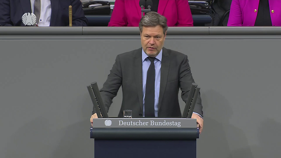 Robert Habeck bei seiner Regierungserklärung im Bundestag